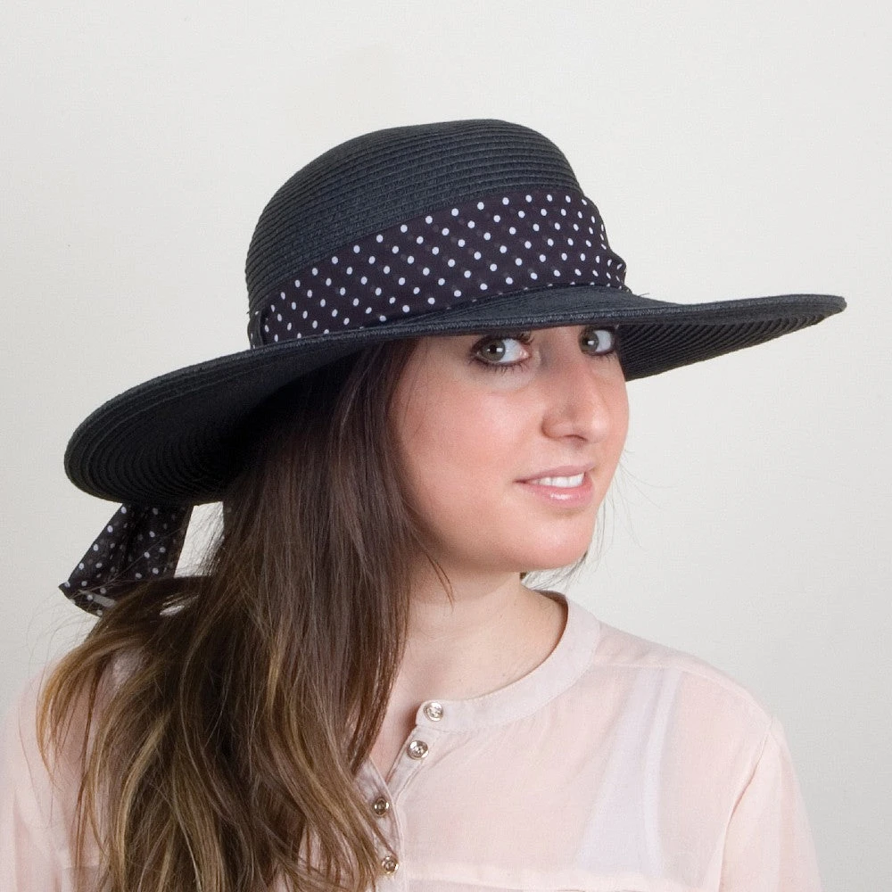 Sur La Tête Womens Beachside Sun Hat - Black - Image 2