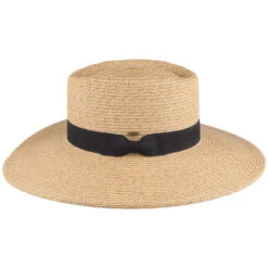Scala Hats Big Brim Toyo Straw Sun Hat - Toast