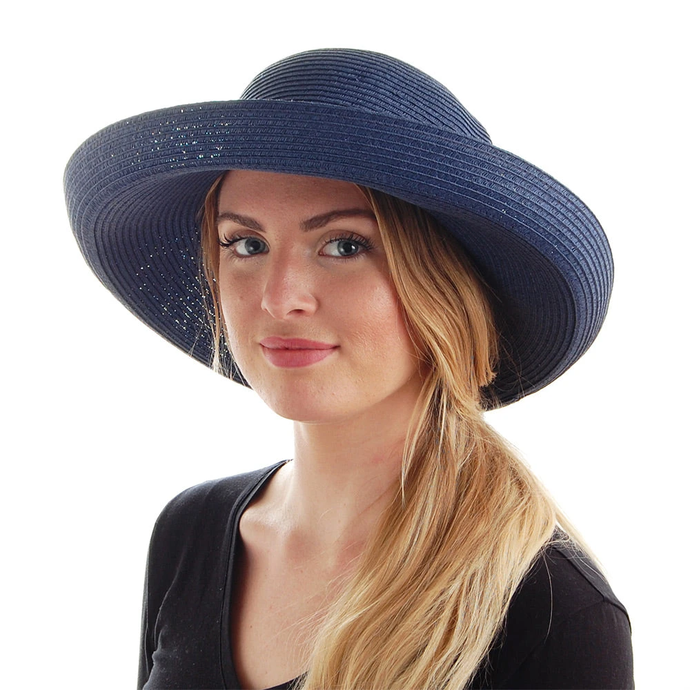 Sur La Tête Womens Traveller Packable Sun Hat - Navy Blue - Image 2