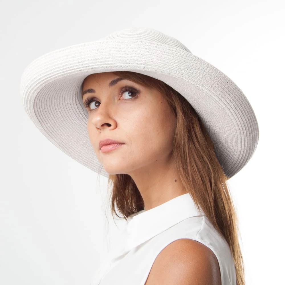 Sur La Tête Womens Traveller Packable Sun Hat - White - Image 2
