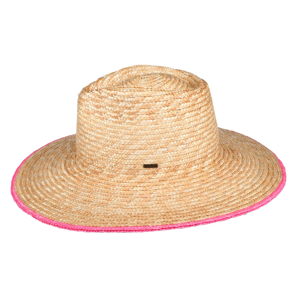 Brixton Hats Joanna Festival Straw Sun Hat - Natural-Pink - Image 2