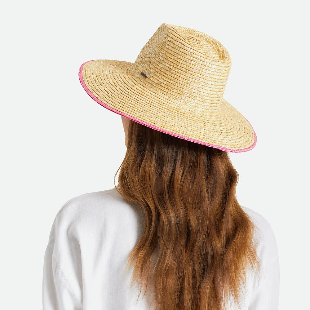 Brixton Hats Joanna Festival Straw Sun Hat - Natural-Pink - Image 6