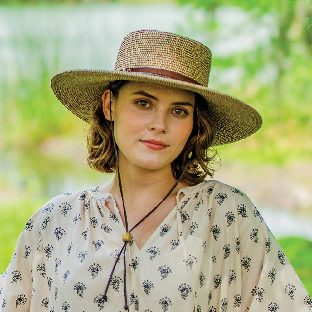 Scala Hats Bruges Paper Braid Boater Hat - Brown - Image 3