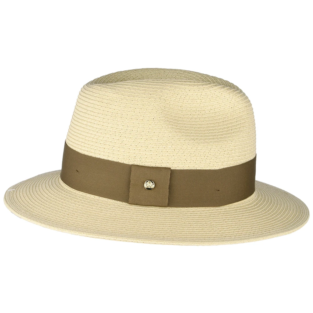 Failsworth Hats Sienna Toyo Straw Fedora Hat - Natural-Brown - Image 2