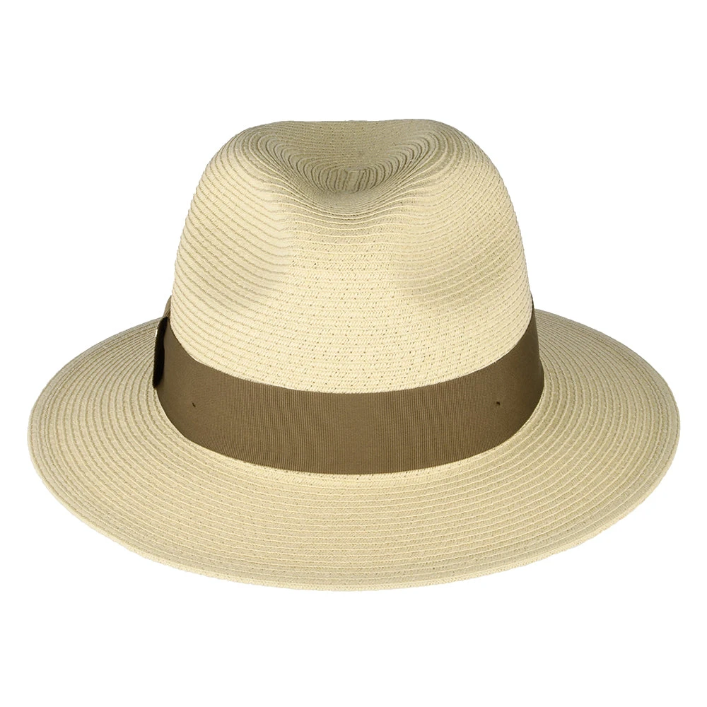 Failsworth Hats Sienna Toyo Straw Fedora Hat - Natural-Brown - Image 3