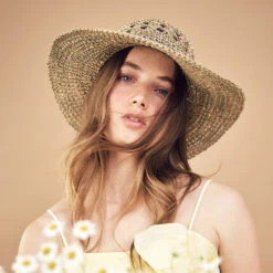 Seeberger Hats Crocheted Seagrass Straw Floppy Sun Hat - Natural