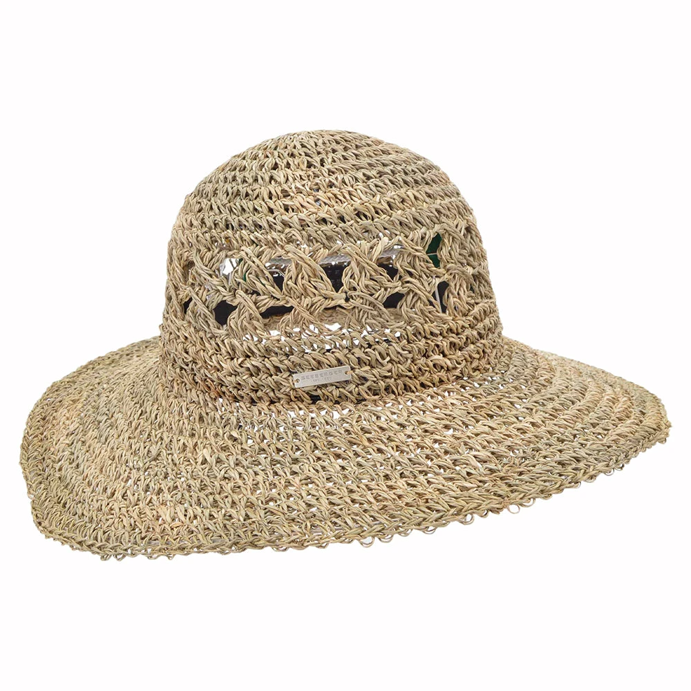 Seeberger Hats Crocheted Seagrass Straw Floppy Sun Hat - Natural - Image 2