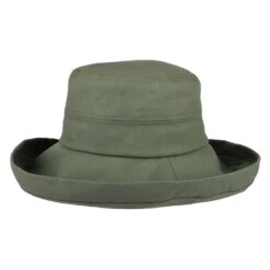 Sur La Tête Lily Linen-Cotton Packable Sun Hat - Olive