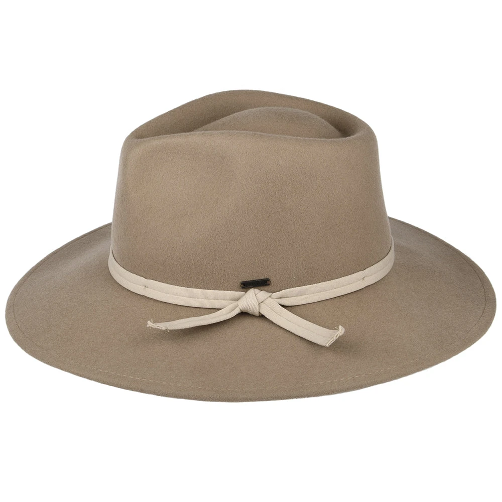 Brixton Hats Joanna Wool Felt Packable Fedora Hat - Camel-Beige - Image 2