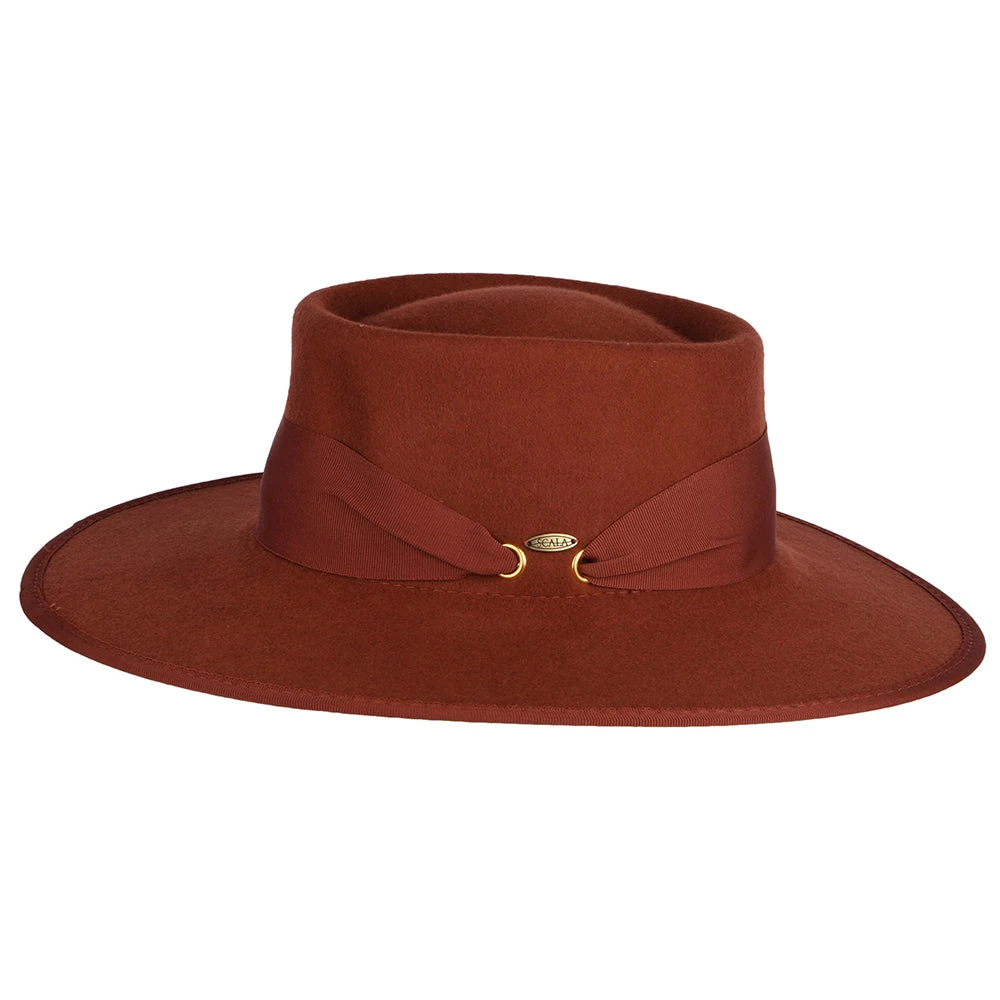 Scala Hats Wool Felt Gaucho Hat - Rust - Image 2