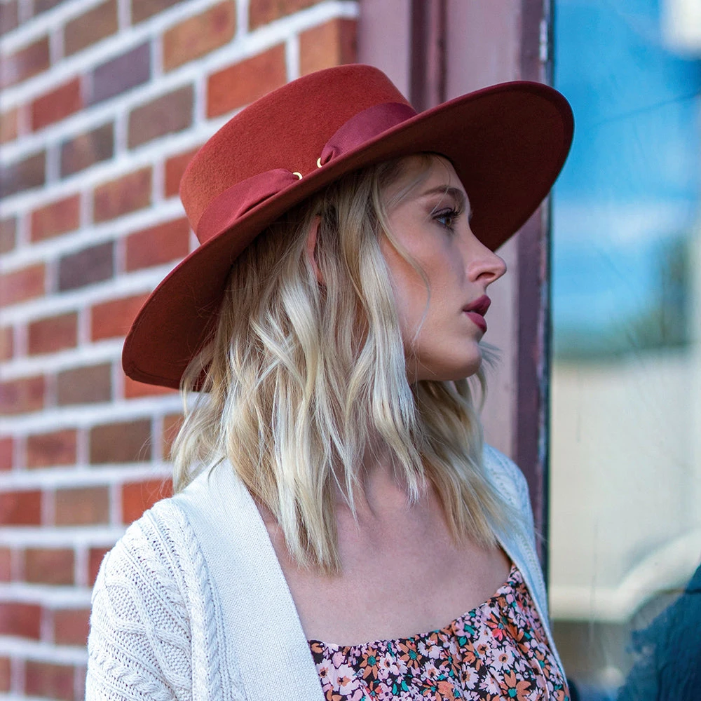 Scala Hats Wool Felt Gaucho Hat - Rust - Image 4