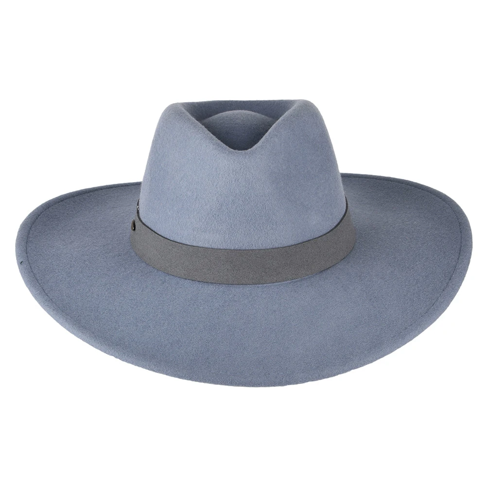 Scala Hats Inaki Wool Felt Safari Fedora Hat - Ice Blue - Image 3