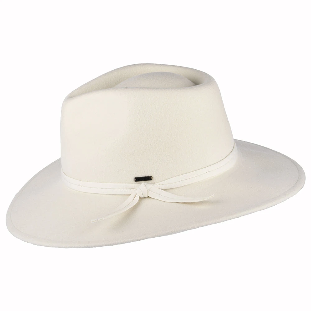 Brixton Hats Joanna Wool Felt Packable Fedora Hat - Off White - Image 2