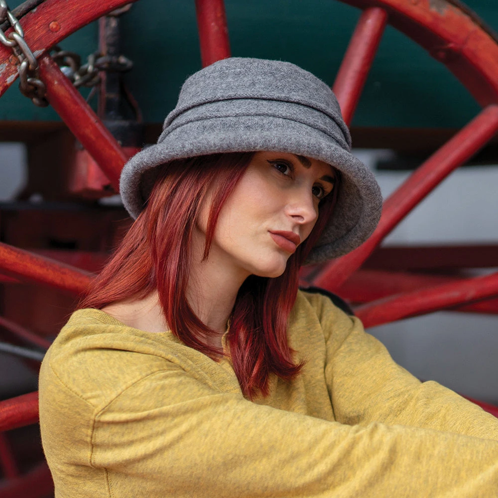 Scala Hats Tula Wool Cloche - Grey - Image 2