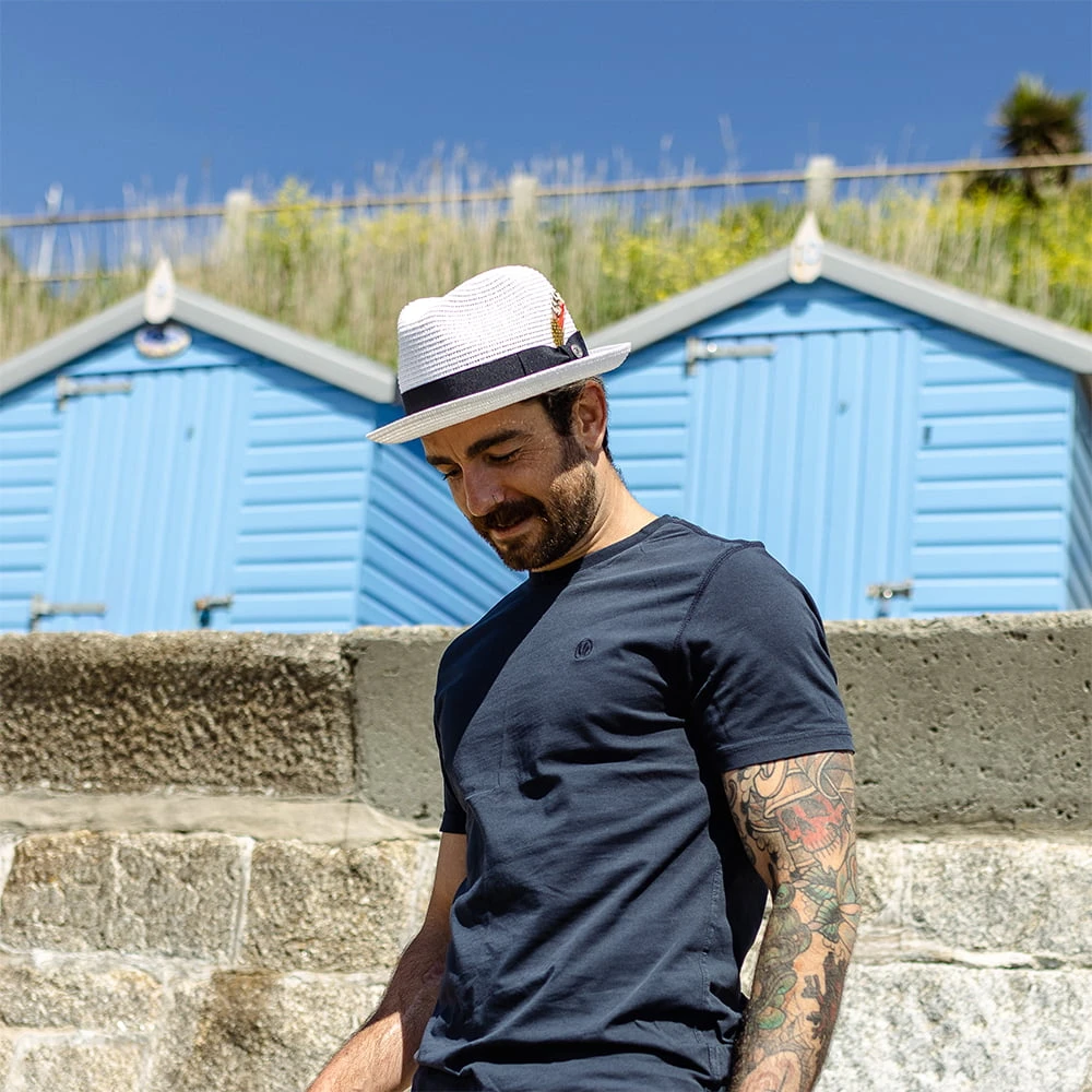 Jaxon & James Toyo Straw Trilby Hat - White - Image 3