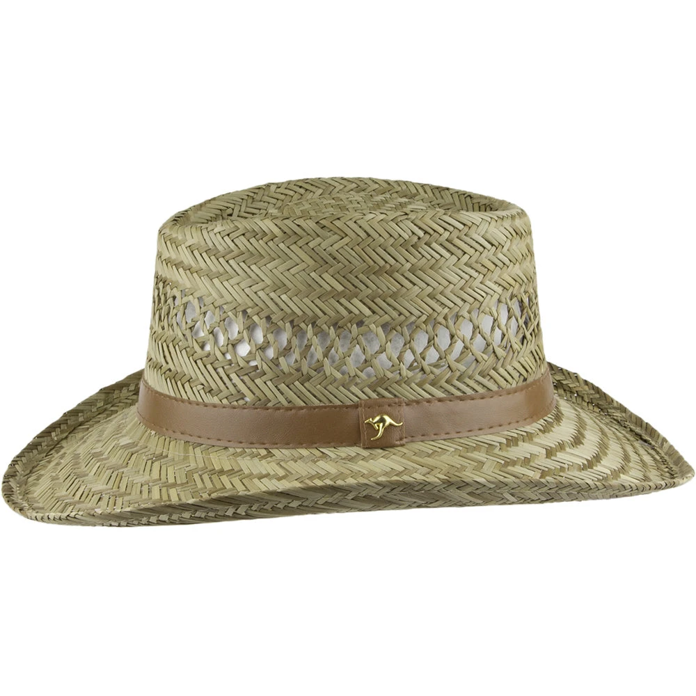 Dorfman Pacific Hats Rush Straw Gambler Hat - Natural - Image 2