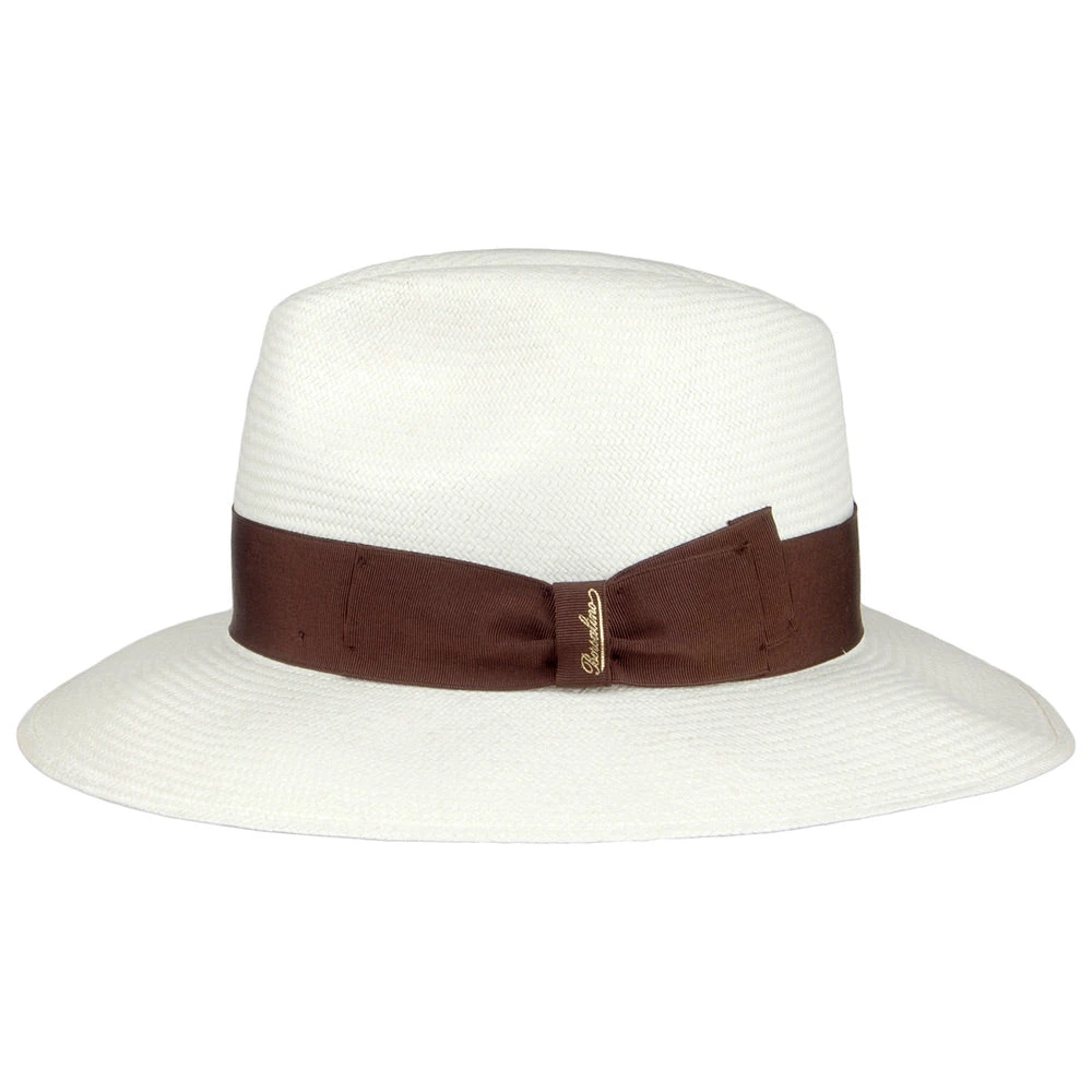 Borsalino Fine Panama Fedora With Brown Band - Bleach - Image 5