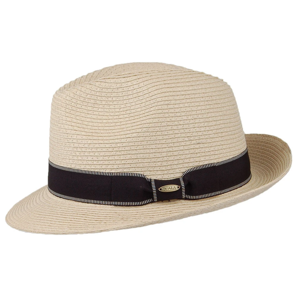 Scala Hats Wyatt Fine Braid Toyo Fedora Hat - Natural - Image 2