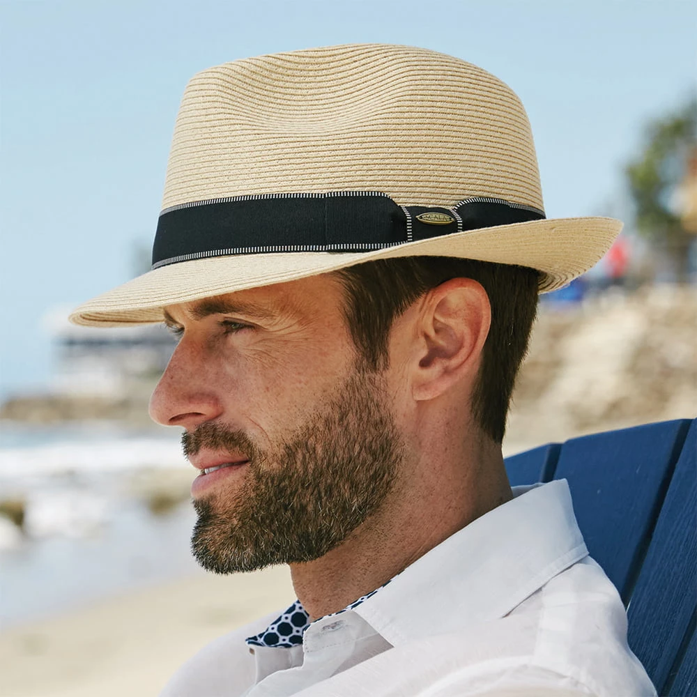 Scala Hats Wyatt Fine Braid Toyo Fedora Hat - Natural - Image 3