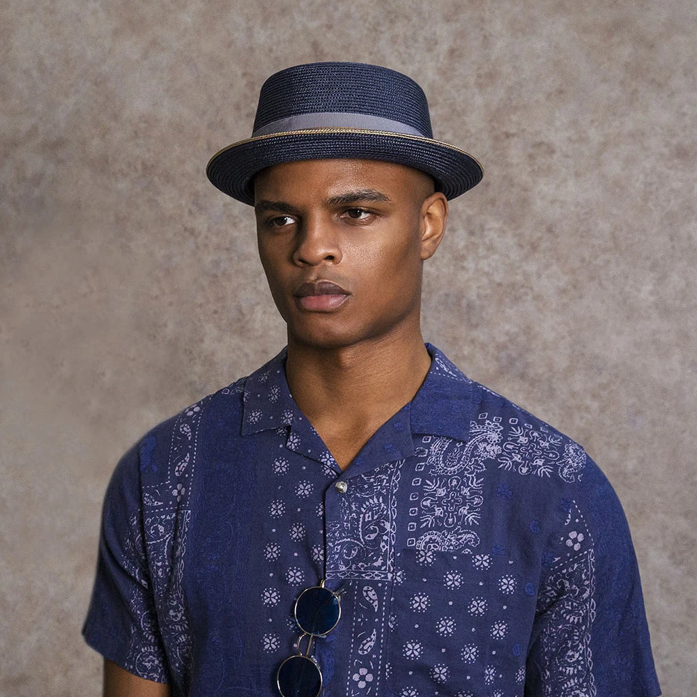 Bailey Hats Carver Pork Pie Hat - Navy Blue - Image 7