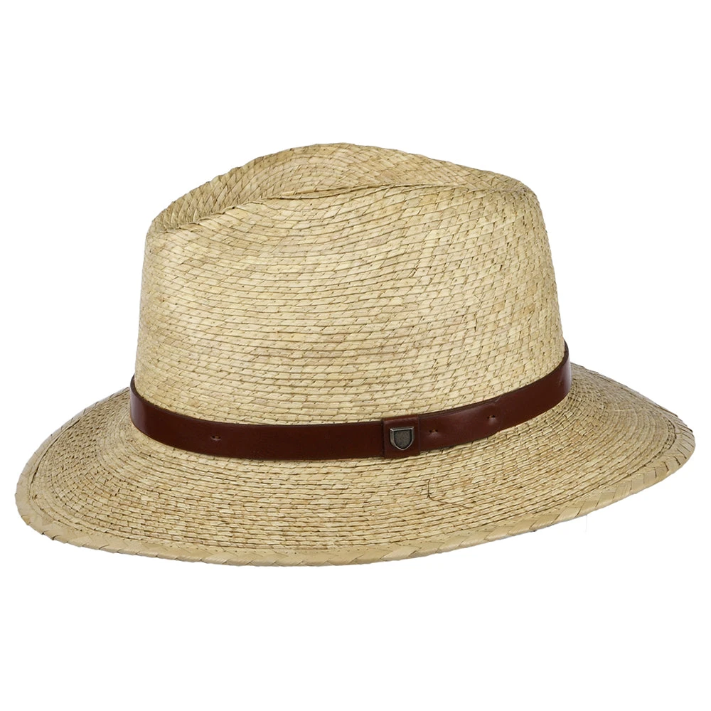 Brixton Hats Messer Straw Fedora Hat - Natural - Image 2