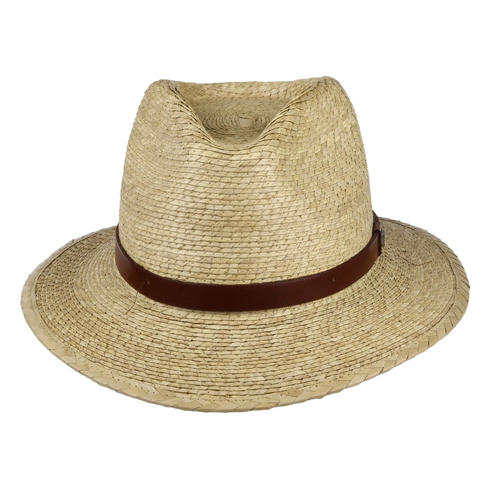 Brixton Hats Messer Straw Fedora Hat - Natural - Image 3