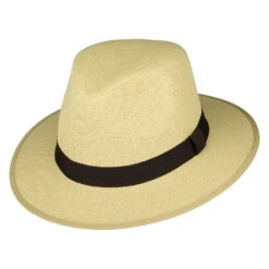Failsworth Hats Toyo Straw Safari Fedora Hat - Tan