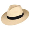 Failsworth Hats Downbrim Panama Fedora Hat - Natural-Navy