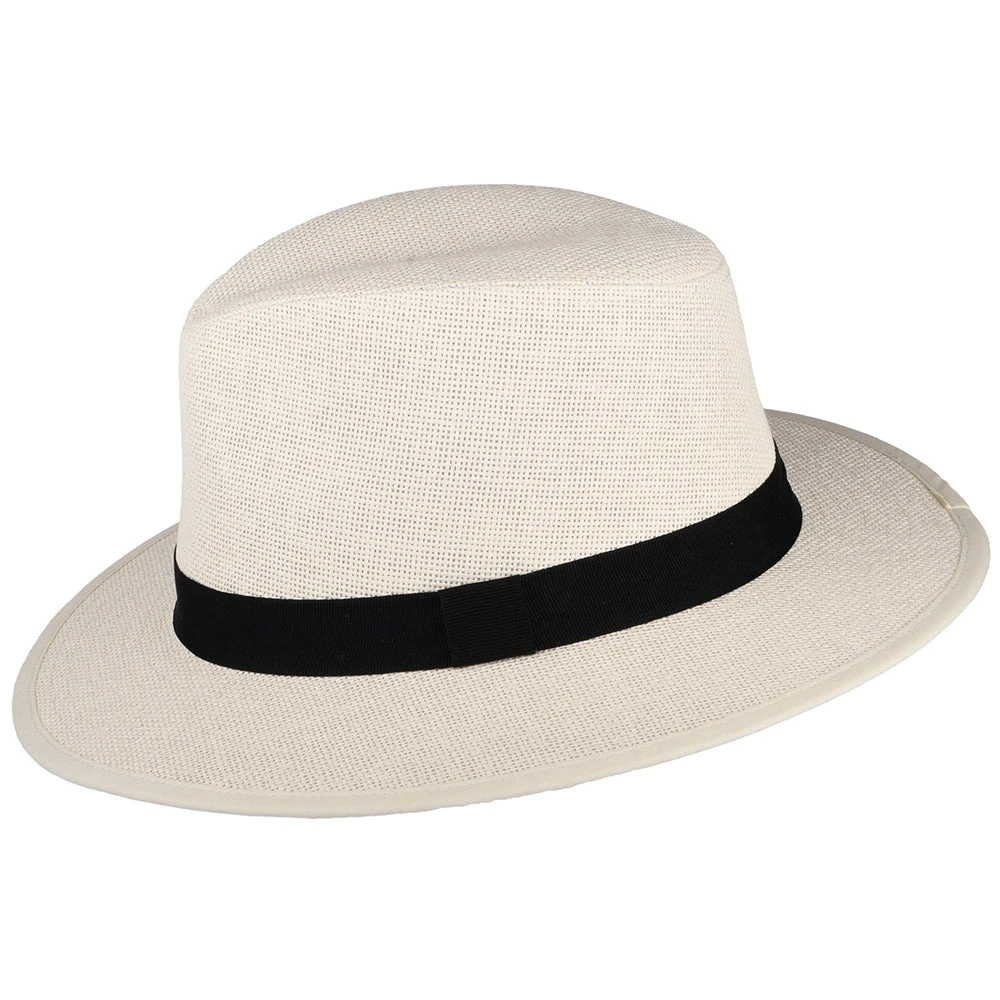 Failsworth Hats Toyo Straw Safari Fedora Hat - Natural - Image 2