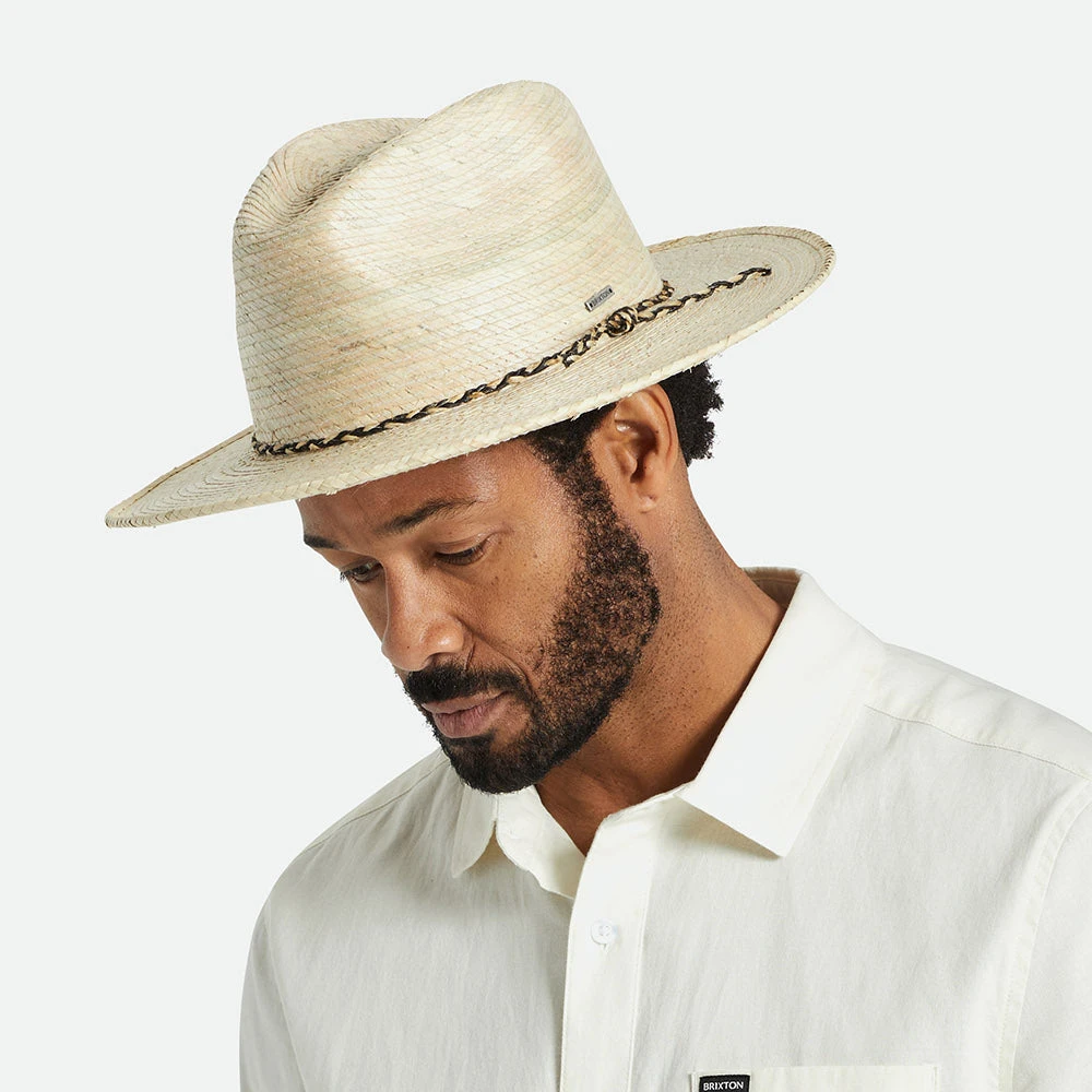 Brixton Hats Messer Western Straw Fedora Hat - Natural - Image 4