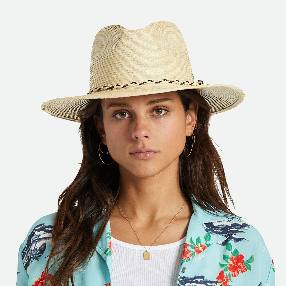 Brixton Hats Messer Western Straw Fedora Hat - Natural - Image 6