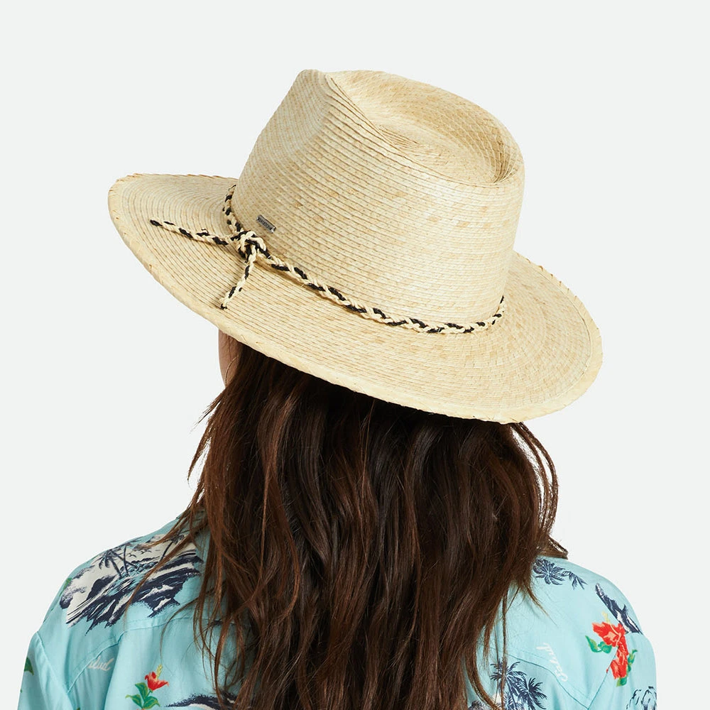 Brixton Hats Messer Western Straw Fedora Hat - Natural - Image 7