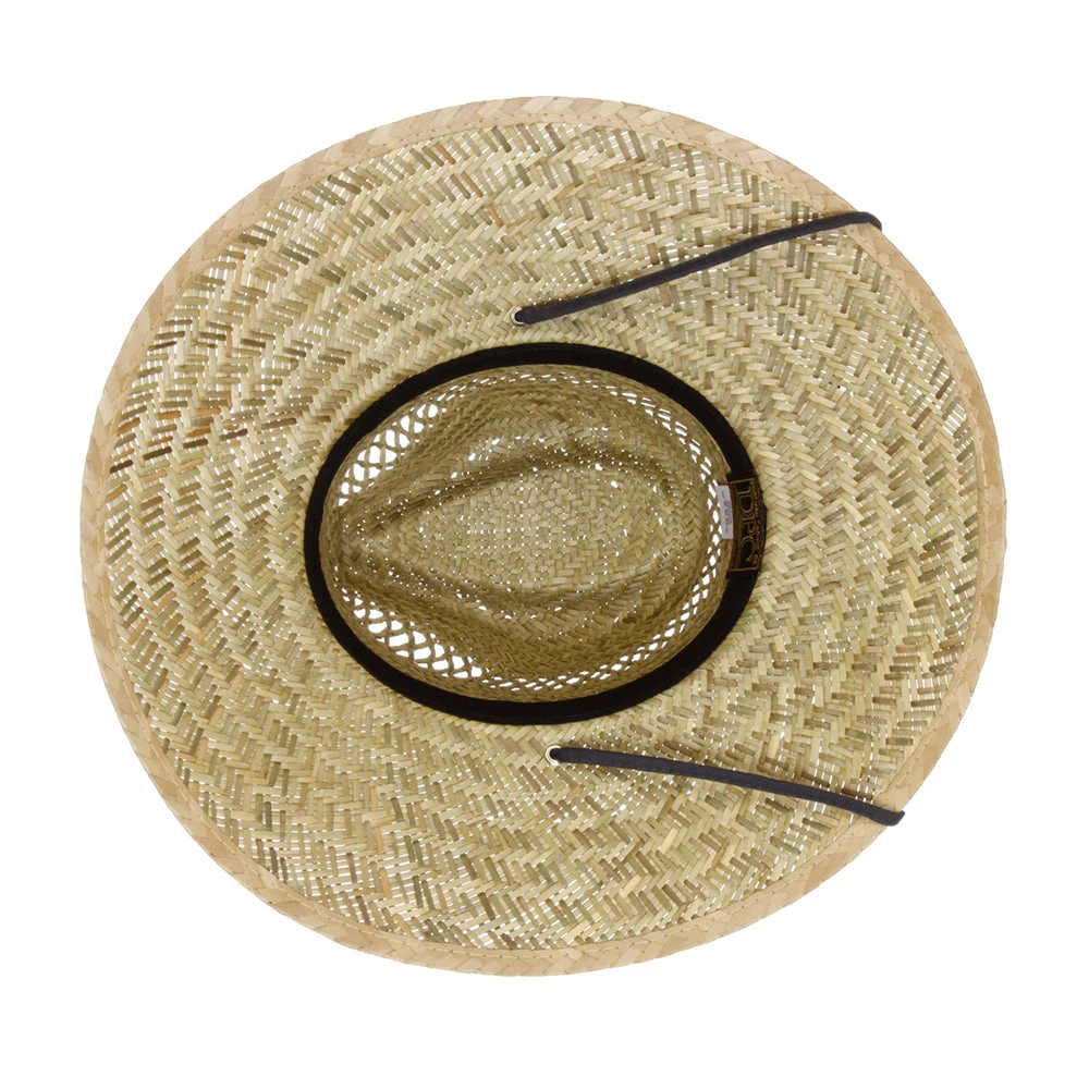 Dorfman Pacific Hats Rush Straw Lifeguard Hat - Natural-Navy - Image 2