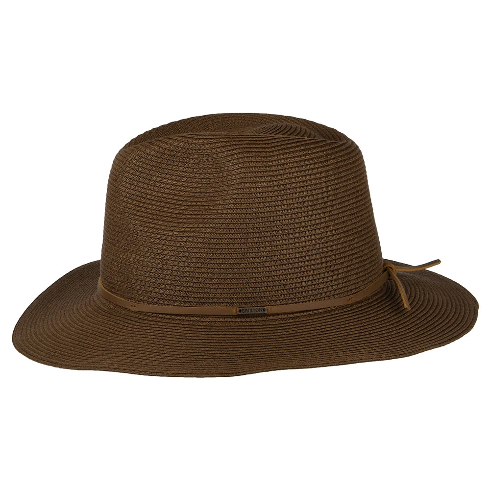 Brixton Hats Wesley Packable Straw Fedora Hat - Brown - Image 2