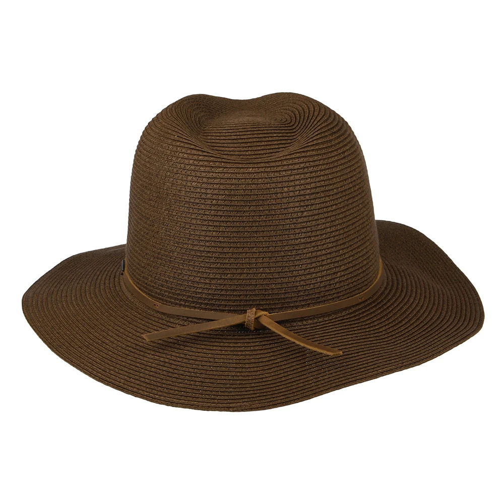 Brixton Hats Wesley Packable Straw Fedora Hat - Brown - Image 3