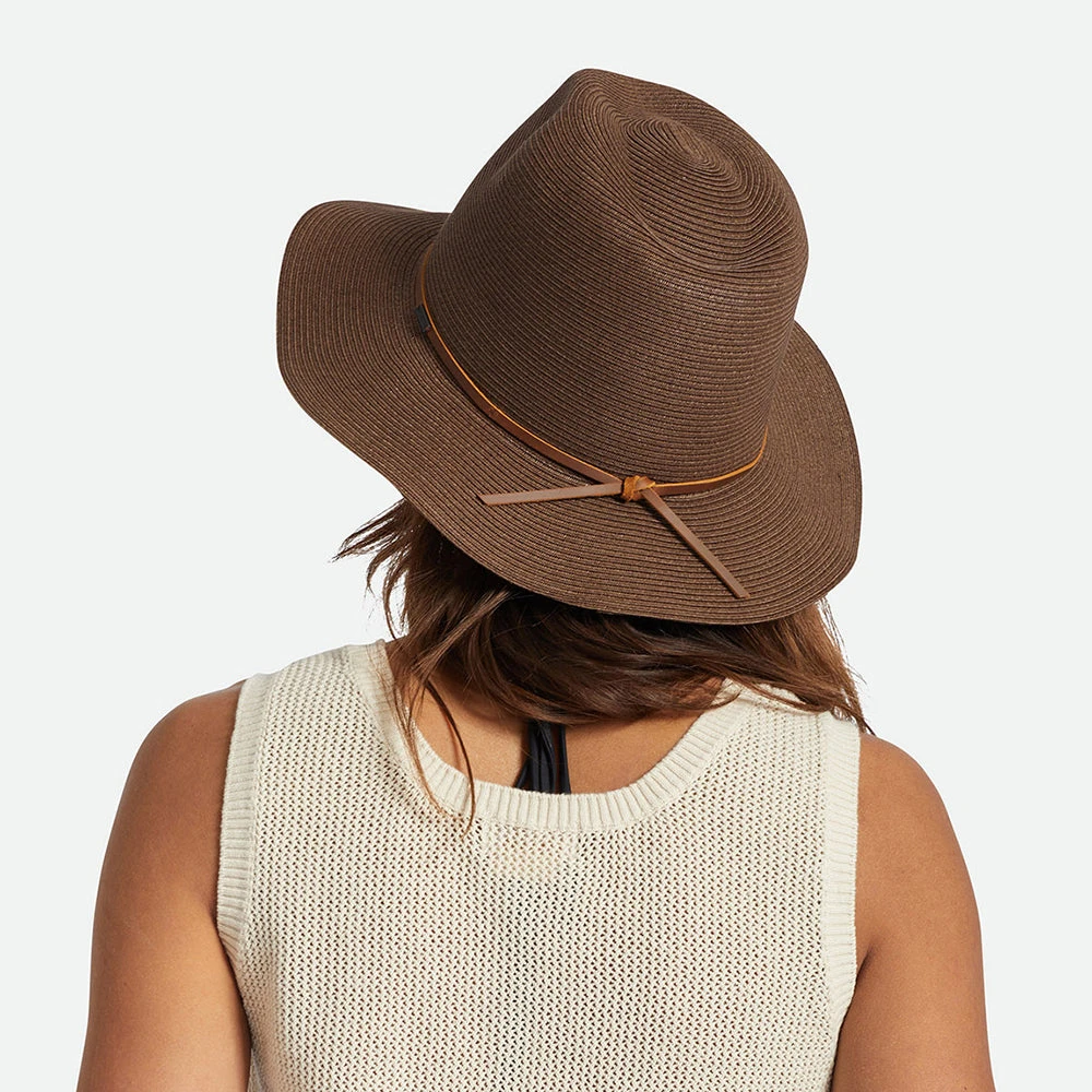 Brixton Hats Wesley Packable Straw Fedora Hat - Brown - Image 5