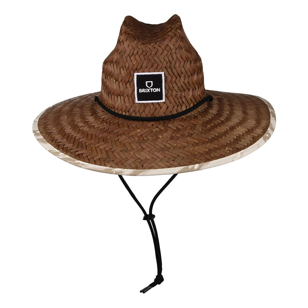 Brixton Hats Alpha Square Straw Lifeguard Hat - Toffee-Off White - Image 3