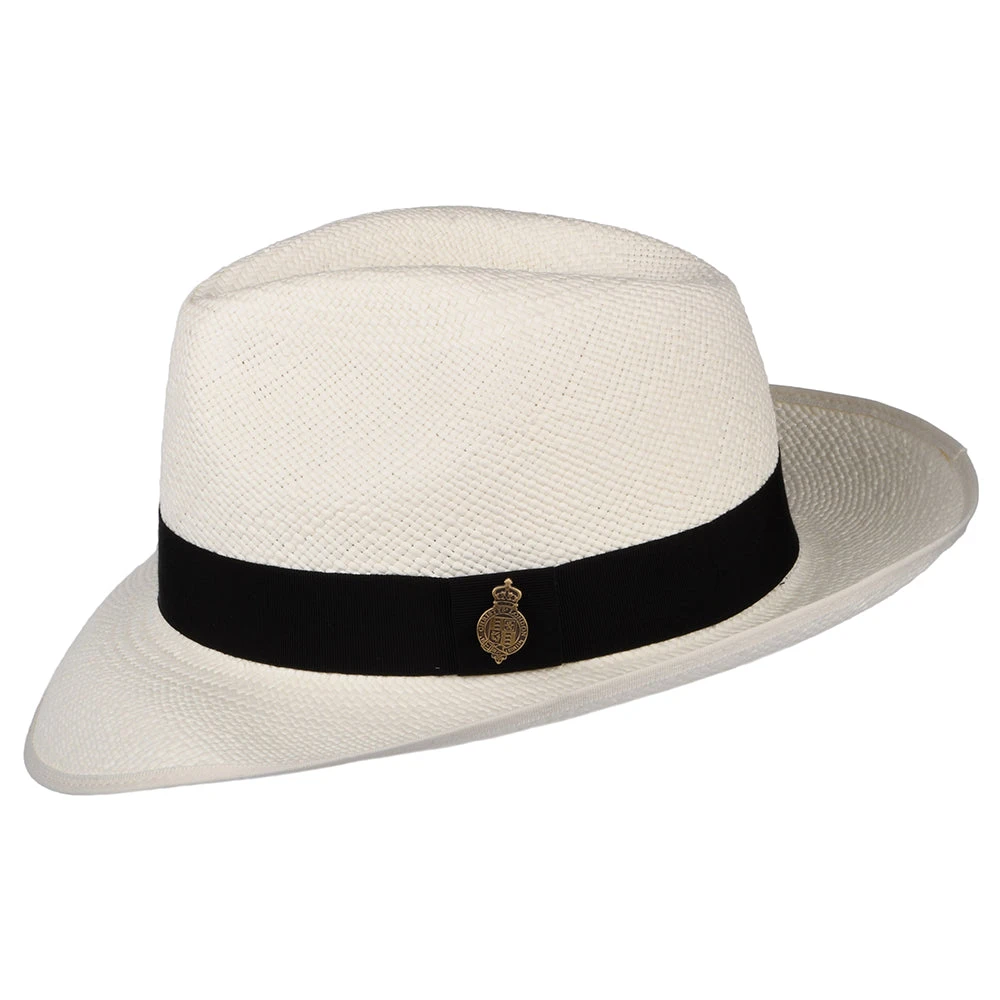 Christys Hats Classic Preset Panama Fedora Hat With Black Band - Bleach - Image 2