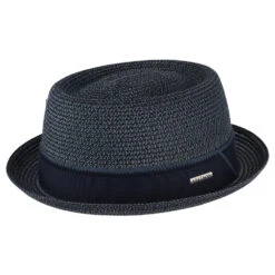 Stetson Hats Toyo Straw Pork Pie Hat - Blue