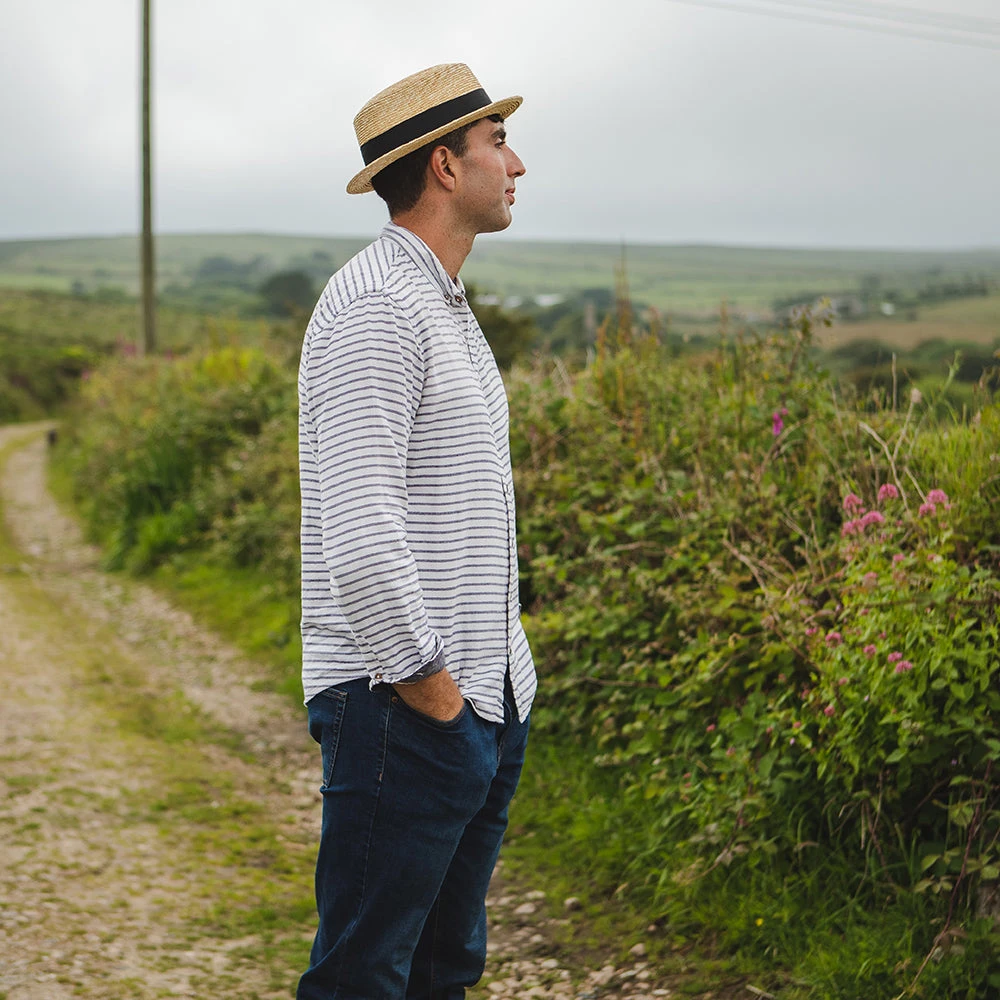 Jaxon & James Straw Boater Hat With Black Band - Natural - Image 5