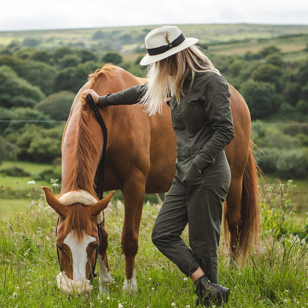 Jaxon & James Summer C-Crown Straw Fedora Hat - Ivory - Image 3