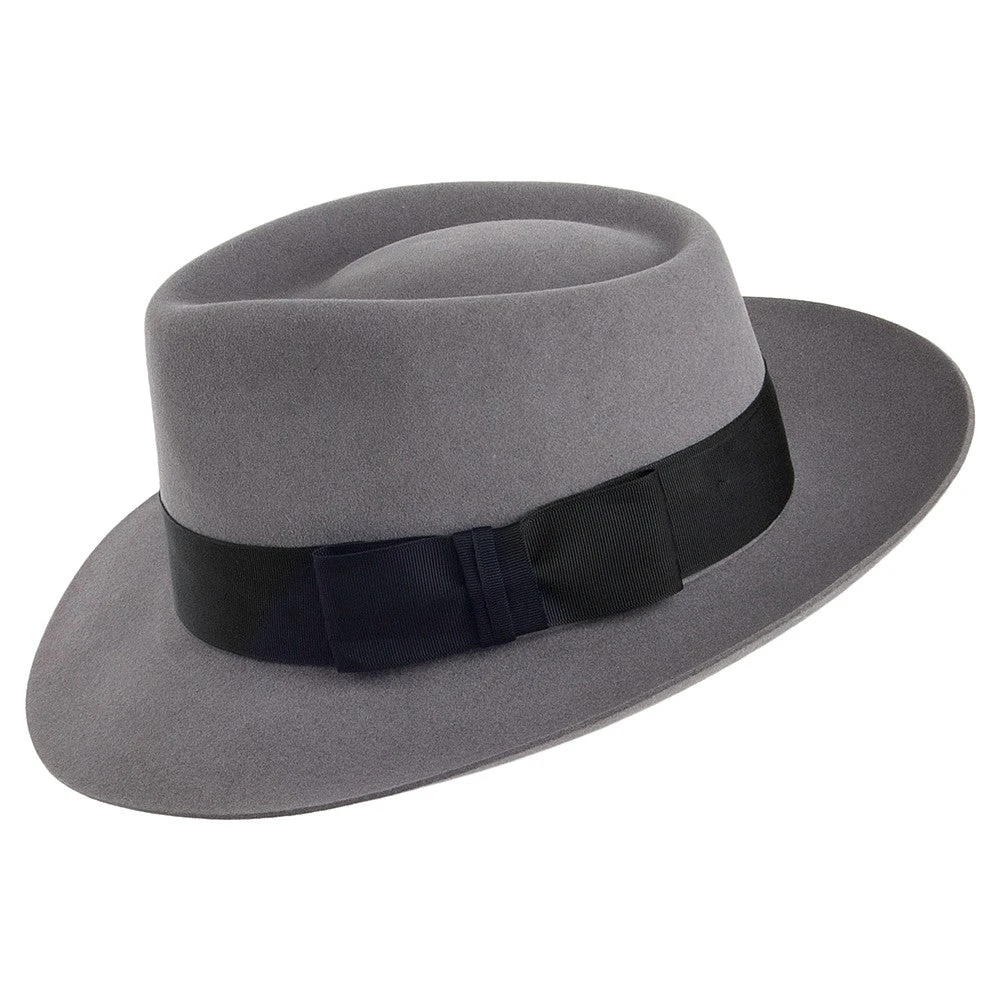 Christys Hats Casablanca Fur Felt Fedora Hat - Light Grey - Image 2