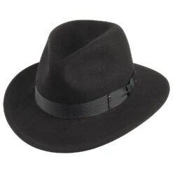 Bailey Hats Curtis Crushable Fedora Hat - Black