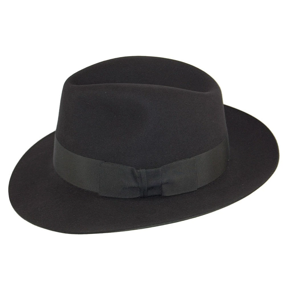 Christys Hats Knightsbridge Fur Felt Fedora - Black - Image 2