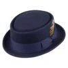 Jaxon & James Crushable Wool Pork Pie Hat - Navy Blue