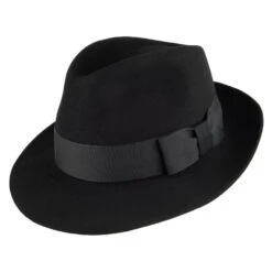 Christys Hats Bond Fur Felt Trilby Hat - Black