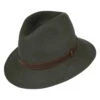 Borsalino Fur Felt Crushable Safari Fedora Hat - Sage