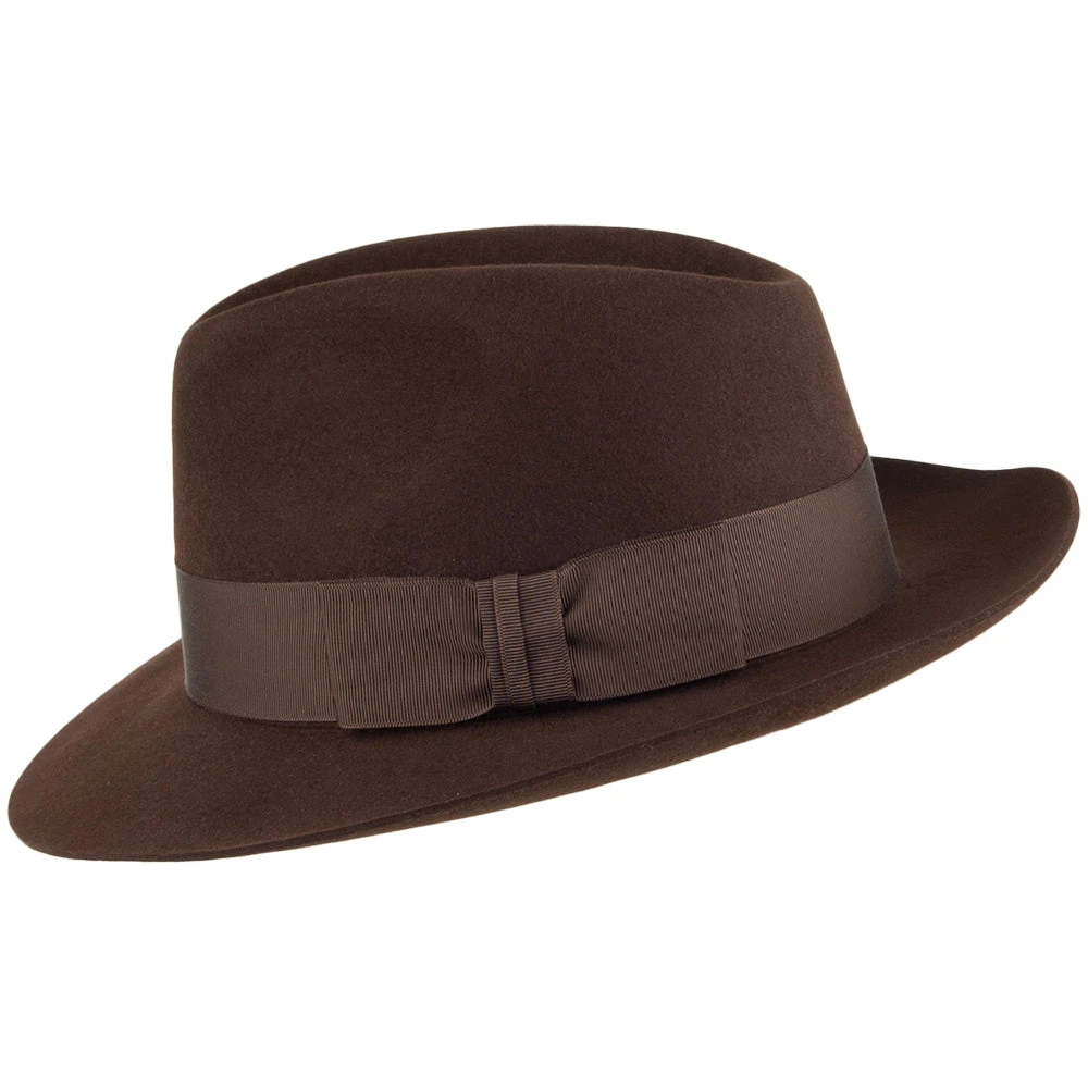 Christys Hats Knightsbridge Fur Felt Fedora - Brown - Image 2