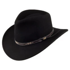 Scala Hats Crushable Wool Outback Hat - Black