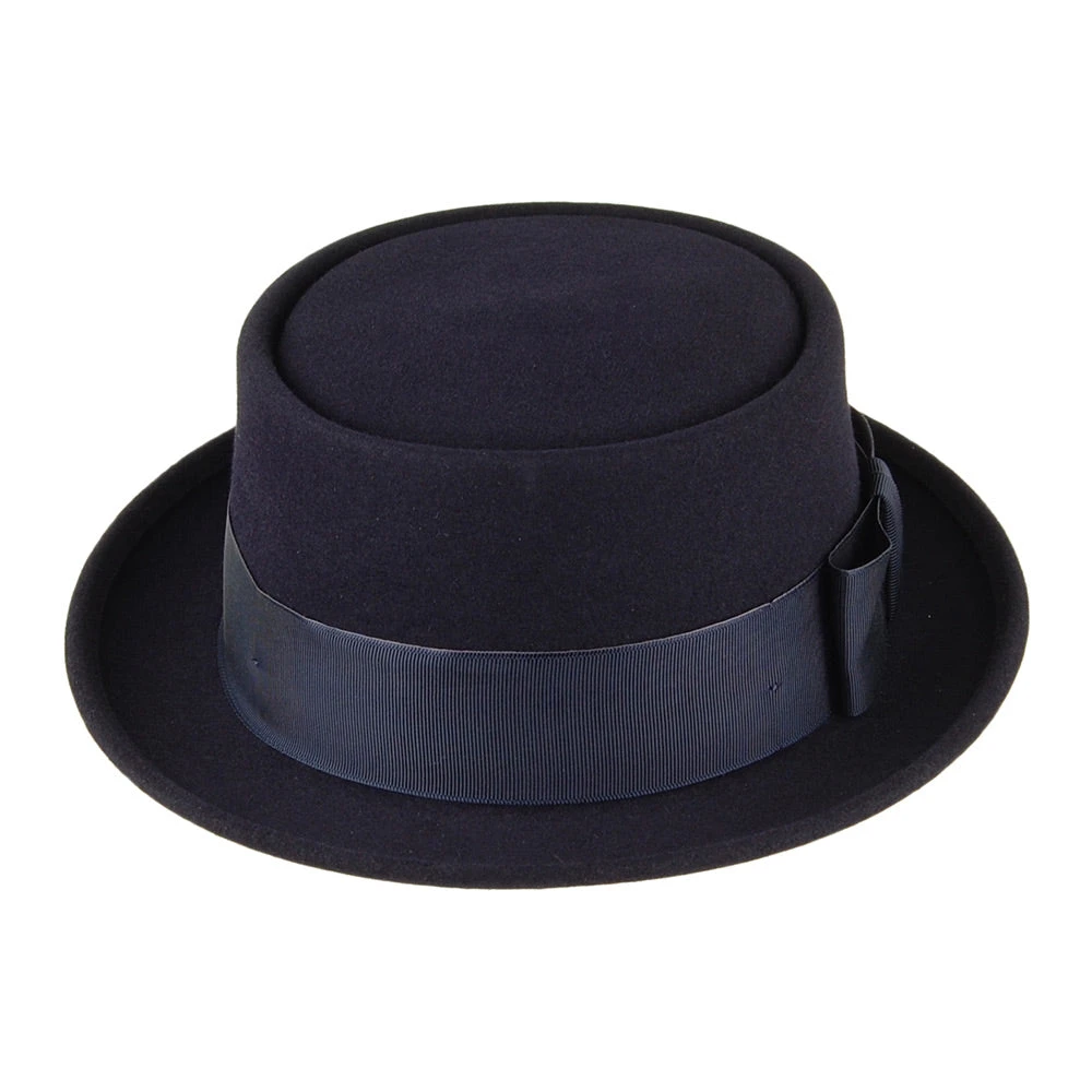 Christys Hats Monk Fur Felt Pork Pie Hat - Navy Blue - Image 3